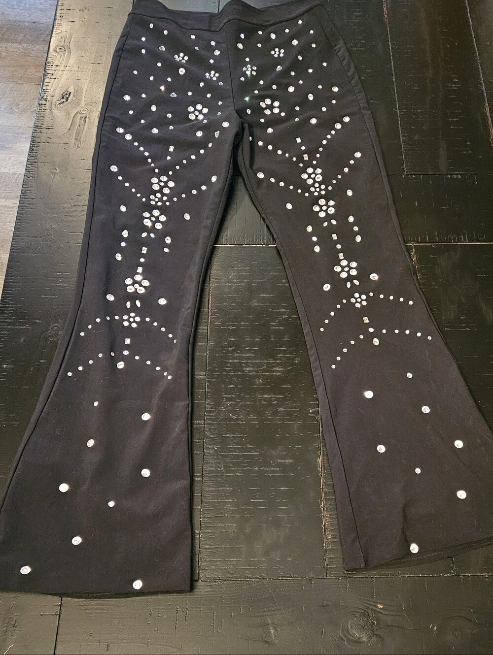 Cynthia Rowley Crystal Embellished Mesh Trousers Size 6